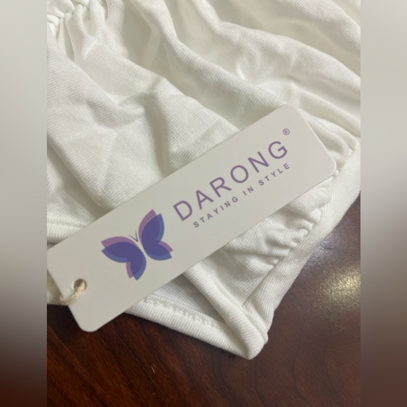 Darong Womens Off The Shoulder Long Sleeve Ruched Bodysuit Tops T Shirt Jumpsuit - Picture 5 of 8